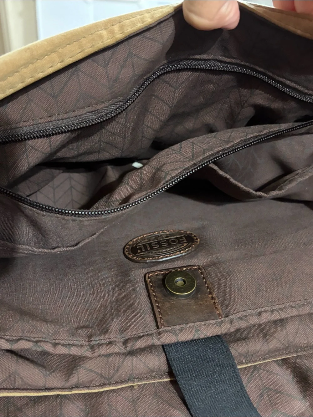 FOSSIL VINTAGE CANVAS MESSENGER BAG KHAKI UTILITY CROSSBODY FIELD BAG UNISEX